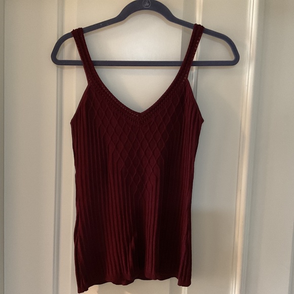 White House Black Market Burgundy Tank - Picture 2 of 5